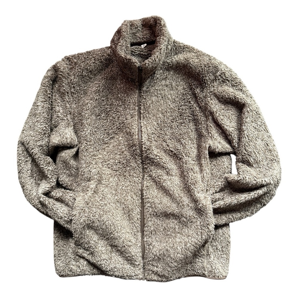 UNIQLO Sherpa Fleece Zip Jacket – Beige/Tan – Size M